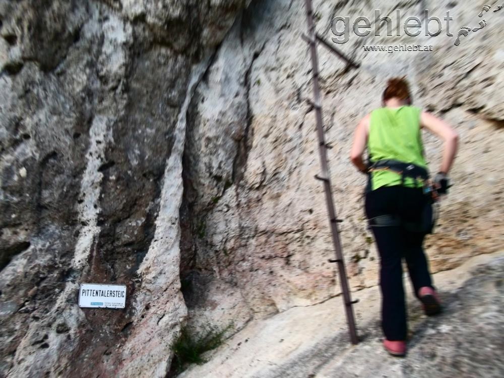 Einstieg zum Pittentaler Klettersteig