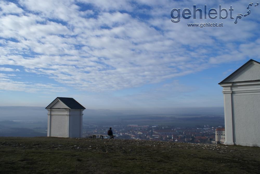 Blick vom Heiligen Berg auf Mikulov.