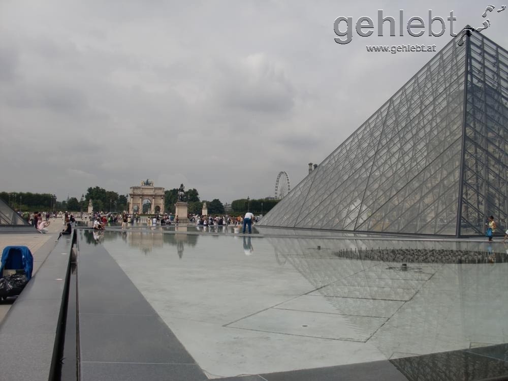 Touristen unterwegs - hier am Louvre.