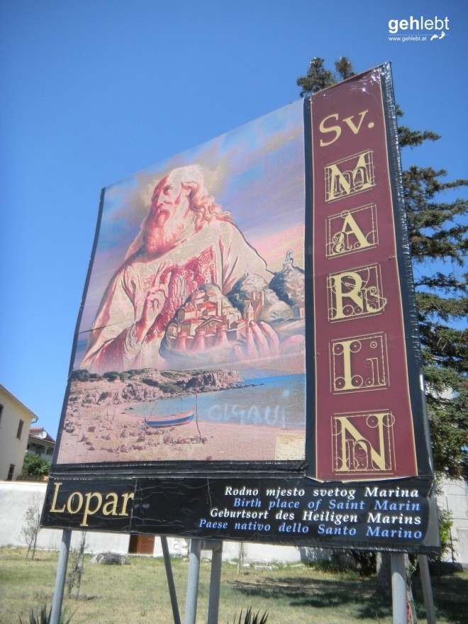 Der Heilige Marin empfängt mich in Lopar.