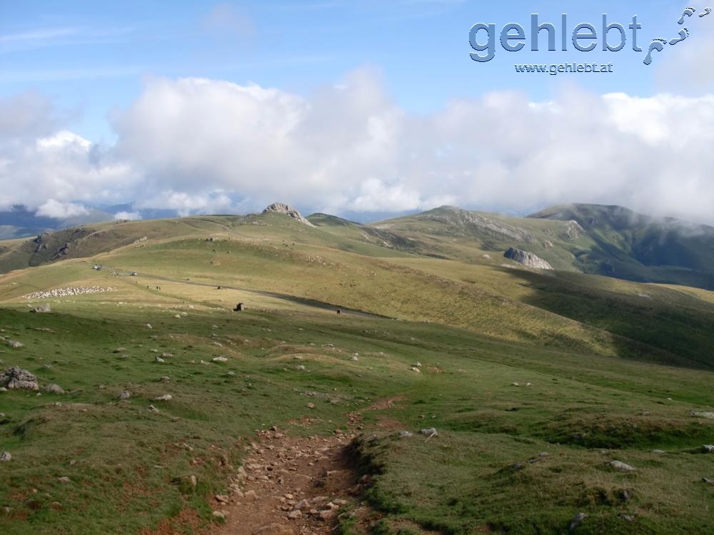 Nahe der 1.400m Marke in den Pyrenäen.