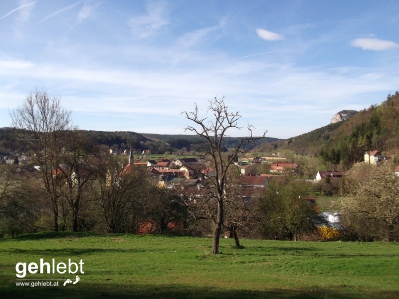 Blick auf Scheiblingkirchen, die letzten Meter am Rundwanderweg erwarten uns.