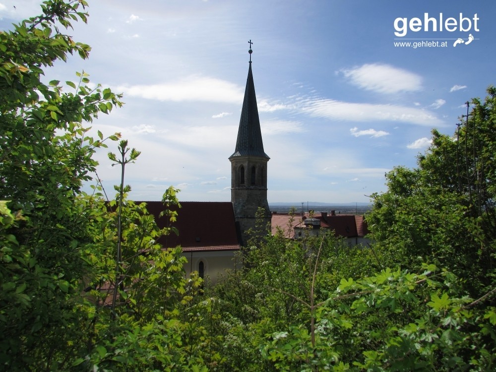 Die Pfarrkirche St. Michael prägt das Landschaftsbild am Wein Wander Weg.