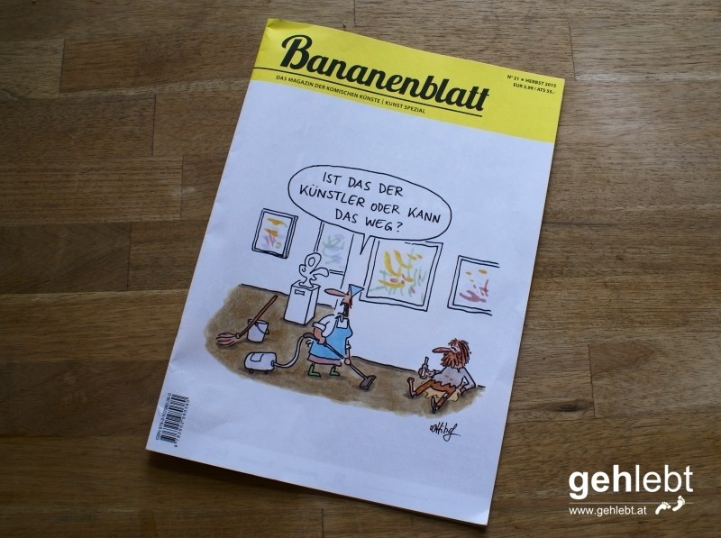 Das Bananenblatt mit Schramme am Eck links oben - das war schon so.